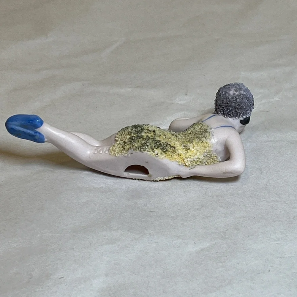 ANTIQUE ART DECO GERMAN BISQUE BATHING BEAUTY NUDE FIGURINE Vtg‎ 5684 Textured